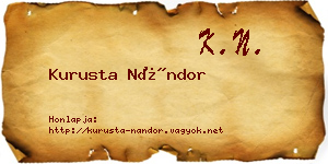 Kurusta Nándor névjegykártya