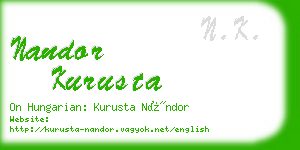 nandor kurusta business card